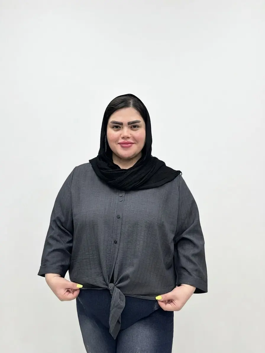 شومیز گره ای سایز بزرگ زنانه